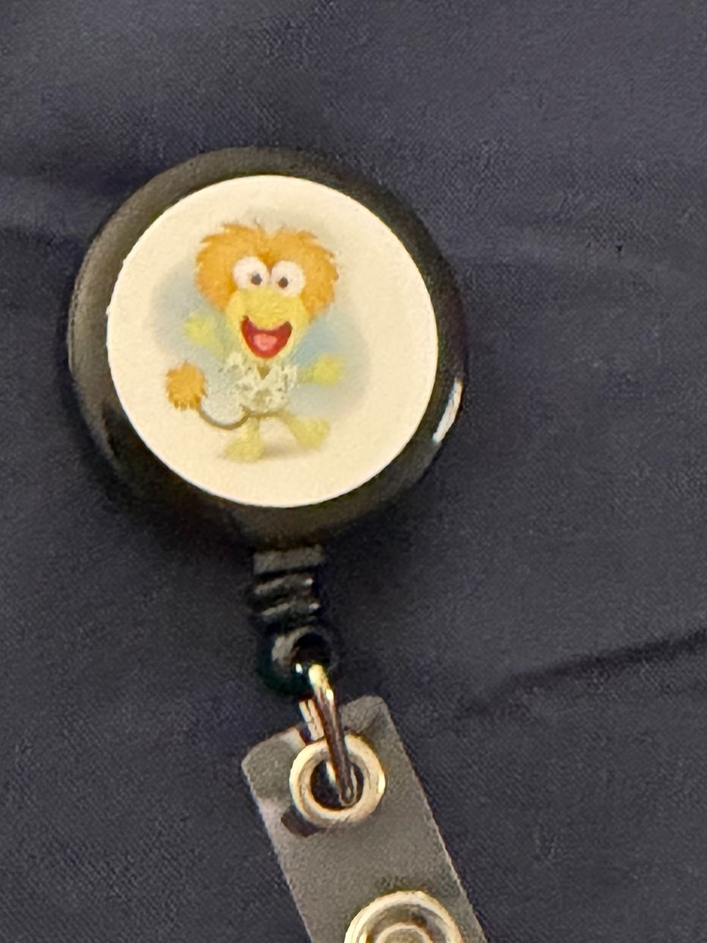 Black Retractable Badge Reel with wembley Character Accent